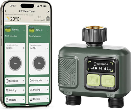 WiFi Water Timer Smart Irrigation Controller with Gateway | 984ft RF range, 8-month battery life, weather delay, OTA