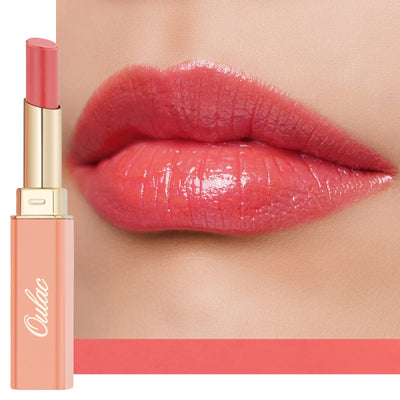 Coral Peach Red Lipstick for Women, Moisturizing Lipsticks, Glass Shine Tinted Lip Balm, Sheer Shine Juicy Lip Gloss