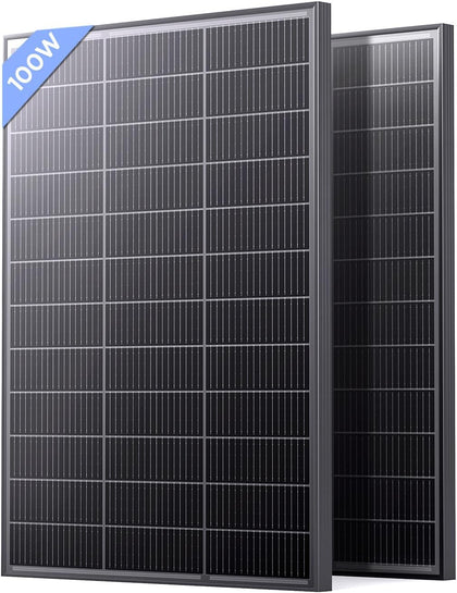 N-Type 16BB 200 Watt Solar Panel, 2×100W Solar Panels | 25% High Efficiency Monocrystalline PV Module,Compact