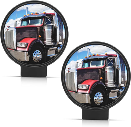 Tractor Mirrors Convex Truck Forklift Mirror Wide Angle Adjustable Side Rear View Blind Spot Reduction Black (2, 5.83