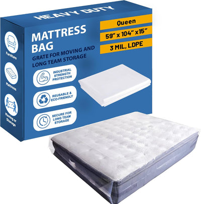 Mattress Bag for Moving & Storage, Heavy-Duty Mattress-Protector Cover, Waterproof Mattresses Storage Bags