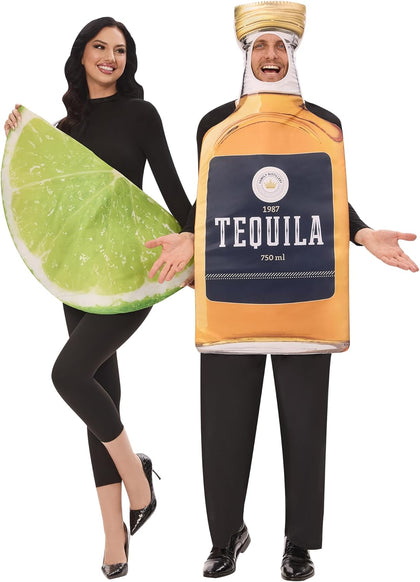 Tequila and Lime Couples Costume 2 Pcs Halloween couple costumes | Funny Margarita Costume Tequila Bottle & Lime