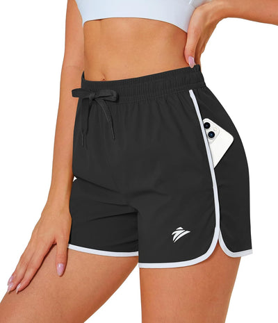 Women‘s Athletic Shorts Running Workout Gym Pockets Quick Dry