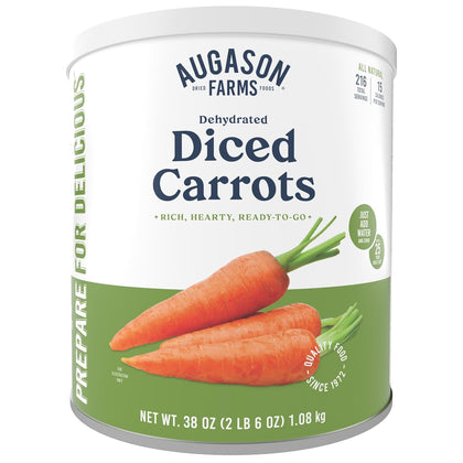 Dehydrated Diced Carrots Can | Emergency Food Supply, 216 Servings, 25 Year Shelf Life, Great for Cooking, Baking
