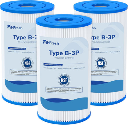 Type B Pool Filters Cartridge Compatible with Intex 2500 GPH Above-Ground Filter Pump, Replaces Intex 29005E Easy Set