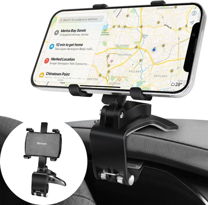 Car Phone Holder Dashboard Phone Mount 360 Degree Rotation Multifunctional Clip Design Car Universal Phone Mount
