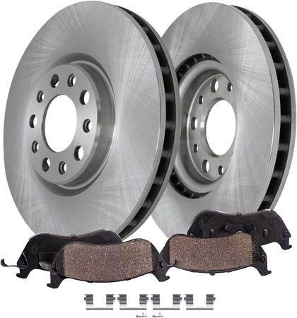 Detroit Axle - Front Brake Kit for 2014-2022 Jeep Cherokee | w/Single Piston Front Caliper, Disc Brake Rotors Ceramic