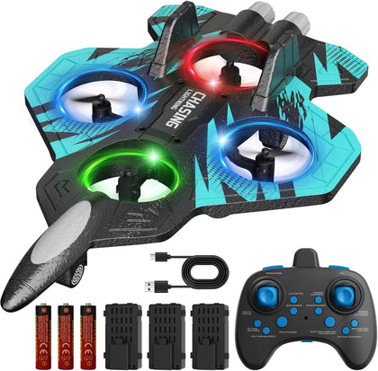 Foam RC Airplane with Cool Led Light, 360° Flip and Headless Mode, Remote Control Airplane RC Plane for Kids Adults