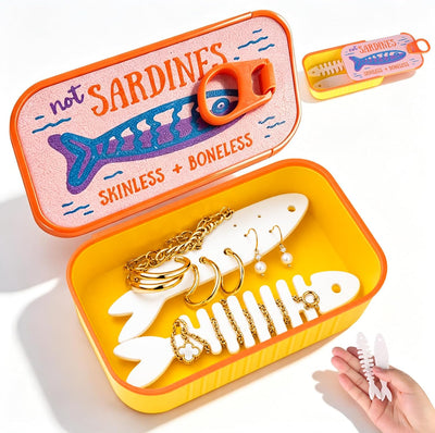 Sardine Travel Jewelry Case Portable Organizer for Earrings | Sardine Jewelry Box, Jewelry Travel Case, Portable