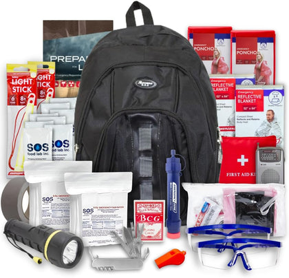 Essentials Complete Deluxe Survival Kit 2 & 4 Person | Bug-Out-Bag | Emergency Go Bag Kit for Wildfires, Hurricanes