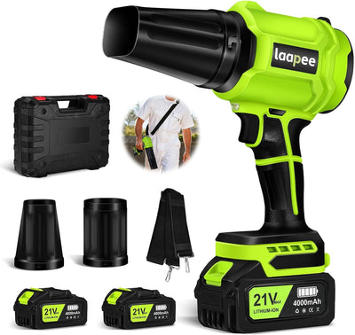 Leaf Blower Cordless with 2x4.0Ah Batteries and Charger,2 Extended Nozzles | Handheld Blower for Leaves Snow