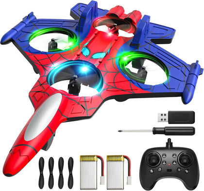 Foam Remote Control Airplanes for Kids Age 8 9 10 11 12 +, Spider Mini Drone for Kids, RC Airplane Fighter Jet with