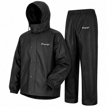 Men's Standard Classic All-Sport 3-Layer Waterproof Breathable Rain Suit, Black/Black, X-Large