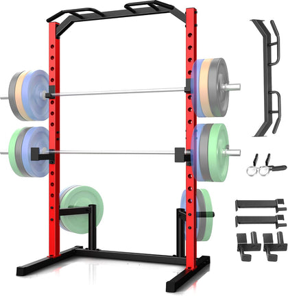 Squat Rack Power Cage for Home Gym | Squat Rack with Pull-up Bar, J-Hooks, More Training Attachment for Home Gym