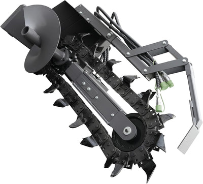 Trencher for Skid Steer Loaders Attachment Heavy Duty, Ideal for Pipeline Laying, Cable Installation & Landscaping