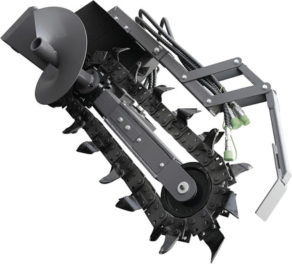 Trencher for Skid Steer Loaders Attachment Heavy Duty, Ideal for Pipeline Laying, Cable Installation & Landscaping