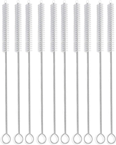 12 Inch Extra Long Straw Brush Cleaner (10 Pack), Flexible Nylon Tube Cleaning Brushes with 0.4 Inch Bristle Head