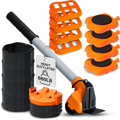 Heavy Duty Furniture Lifter & Moving Kit – Lift & Glide Couches, Beds, Appliances with Ease – 4 Roller Sliders (660