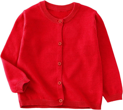 Toddler Baby Boys Girls Cardigan Cotton Knit Button Up Sweater | Fall Long Sleeve Crewneck Knit Sweatshirt Jacket