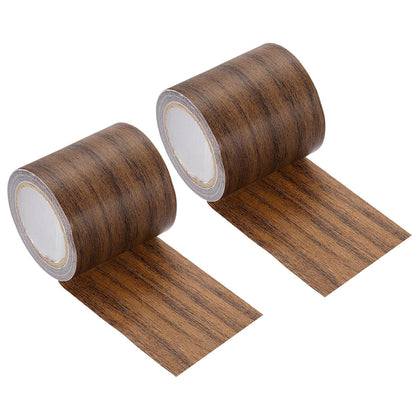 2 Pcs Wood Grain Repair Tape, 2.2" x 15ft Self Adhesive Dark Brown