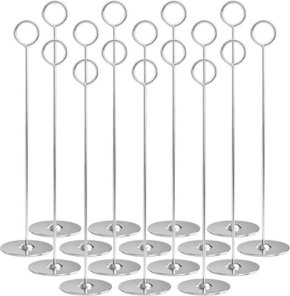 12 Inch Silver Steel Place Card Holder,16 Pack Table Number Holder