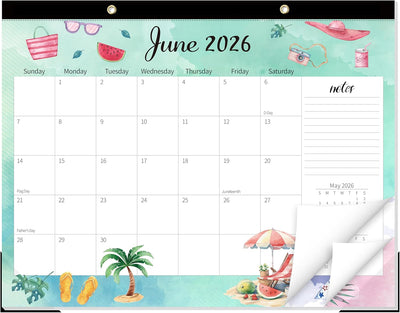 Monthly Large Desk Calendar 2026-2027 - 19 Months 22" x 17" Calendar from Jun. 2026 to Dec. 2027, Large Monthly