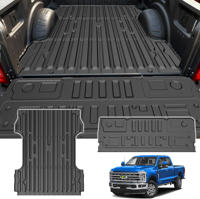 CARTIST Truck Bed Mats & Tailgate Mats for 6.75 Ft(Not Fit 8Ft Bed) Ford Superduty F250 F350 2026-2023, (Not Fit Optional with Tailgate Step), Custom Fit All Weather Truck & Tailgate Liner