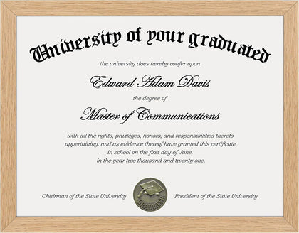 Certificate Frame, 8.5 by 11 Diploma Frames, 1 Pack, Natural | Clear Plexiglass, 8.5x11 Document Degree Frames for