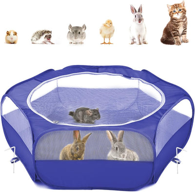 Small Animal Playpen with Zippered Cover,Indigo