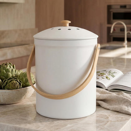 Beautiful Kitchen Compost Bin with Smell Proof Lid - Rust Proof and Odorless Compost Bucket for Your Countertop with