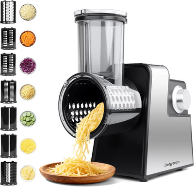 Electric Cheese Grater 7 in 1,Stainless Steel Salad Shooter,Slicer Shredder