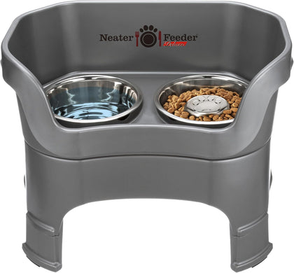 Neater Feeder Deluxe Mess-Proof Elevated Dog Bowls for Large Dogs (40+ lbs), 2 Height Adjustable (14.5” & 17.5”)