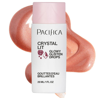 Crystal Lit Glowy Glisten Drops – Face Makeup - Shimmery Multi-Use Liquid Blush/Highlighter for Radiant, Dewy Cheeks