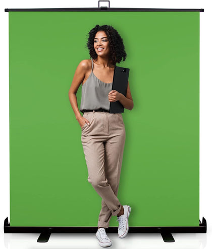 62-Inch Green Screen Backdrop – Collapsible, Portable Chroma Key Background for Streaming, Video Calls, Photography