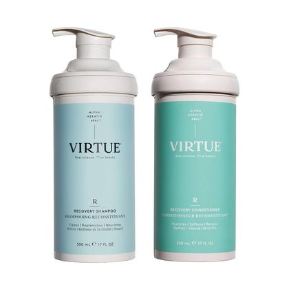 Virtue Recovery Sulfate Free Shampoo and Conditioner Set with Keratin Hydrates, Softens, and Renews Damaged Hair