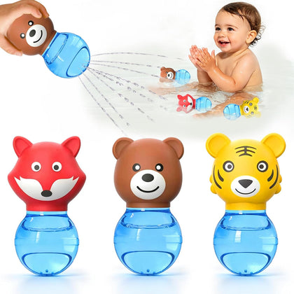 Sensory Bath Toys for Toddlers 1-3: 3PCS Bathtub & Pool Squirt Toys for Kids | Water Table & Tub Floating Toys |