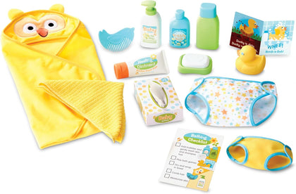 Melissa & Doug Mine to Love Changing & Bathtime Play Set for Dolls – Diapers, Pretend Shampoo,Wipes, Towel, More (19