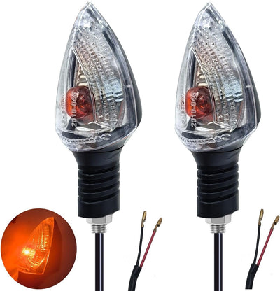 2PCS Motorcycle Turn Signals Front/Rear Indicators Compatible with KTM 990 690 Adventure Super Enduro Duke SMT SMC (Clear Shell)