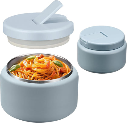 13.5oz Soup Thermo for Hot Food Kids with Buckle Lid Insulated Vacuum Food Jar Wide Mouth Leakproof Stainless Steel