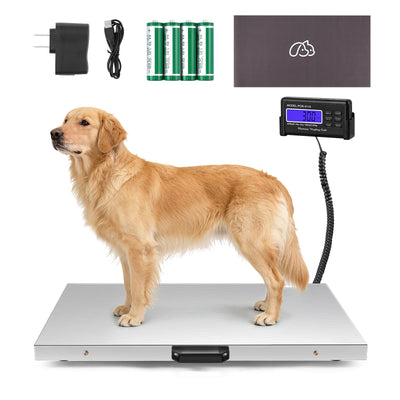 Dog Scale for Large Breed, 660 x 0.2 lbs Livestock Scale, Shipping Postal Scale with Large Stainless Platform 31.4” x