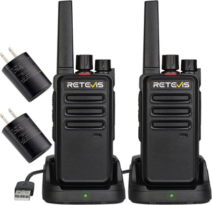 RT68 FRS Walkie Talkies for Adults Long Range (2 Pack) | for Hiking Camping, Splash-Proof & Weather-Resistant 2 Way