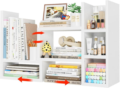 Desk Shelves Desktop Organizer Shlef - White Office Organization for Top of Desk Organizers and Accessories Corner