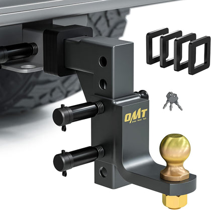 Adjustable Trailer Hitch Ball Mount - 2" Receiver & Ball