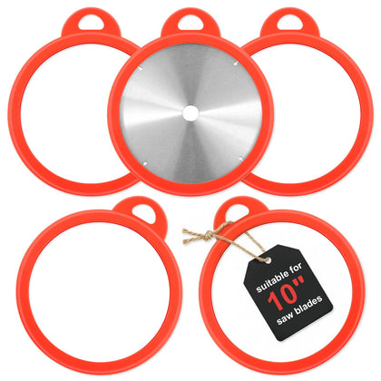 Nuanchu 5 Pieces 10'' Silicone Saw Blade Storage Protector Holder Cover for Circular Miter Tablesaw Blades and Table Saw Accessories, Red