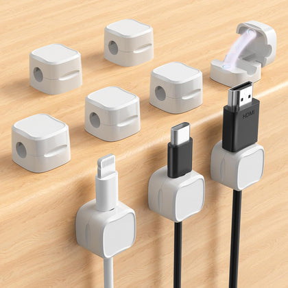 Magnetic Cable Clips, Adjustable Cord Holder Management, Adhesive Wire Keeper Organizer for Home Office Desk Phone PC