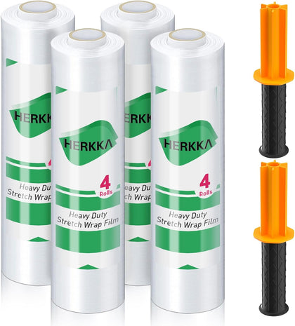 Stretch Film With Handles Industrial Strength Moving Wrapping Plastic Roll Shrink Wrap For Pallet Wrap 15 Inches X