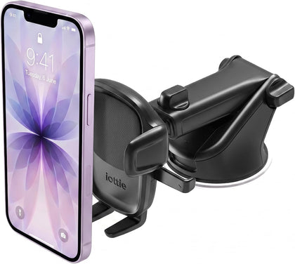 Easy One Touch Signature Dashboard & Windshield Universal Car Mount Phone Holder Desk Stand with Suction Cup Base and