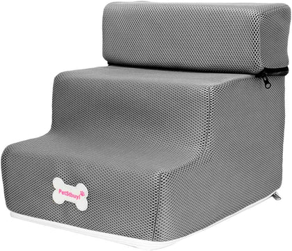 Detachable Pet 3 Steps- Non-Slip Small Dog Cats Stairs Removable Non-Slip Ramp Climbing Bed Ladder Puppy Pet Ramp Pet