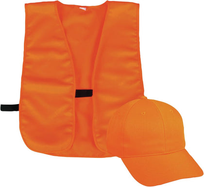 Blaze Cap + Vest Combo – Adult, Blaze Orange | One Size Fits Most, Blaze Orange Safety Set