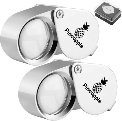 10X Jewelers Loupe Magnifier Pocket Magnifying Glass Small Jewelry Eye Loop for Coins, Diamonds, Gems, Plants, 2 Pack